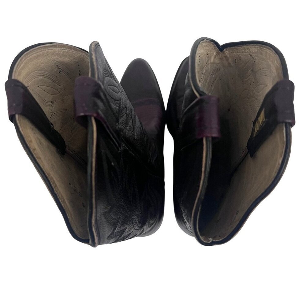 Dan Post Mens Burgundy Leather Tall Western Cowboy Boots US 8D Pull On USA 16773 - Picture 6 of 10